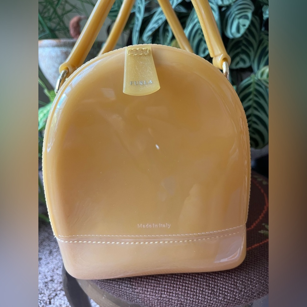 Furla Glossy Yellow Satchel - Picture 7 of 11